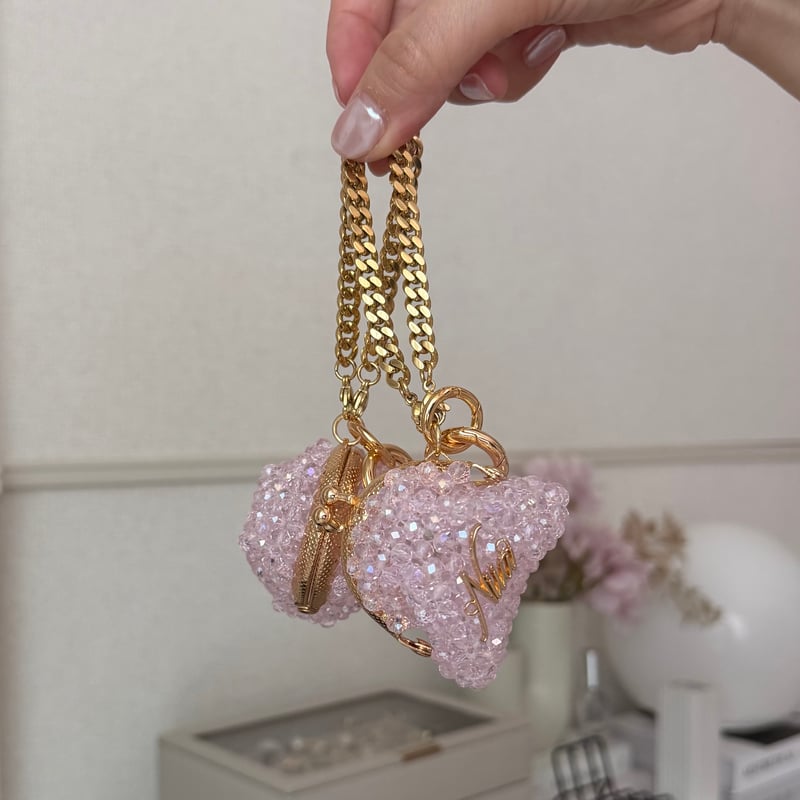 がま口チャーム（キャンディピンク×ゴールド金具） | NIIA