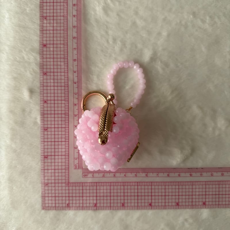 ビーズがま口チャーム（ミルキーピンク） | NIIA
