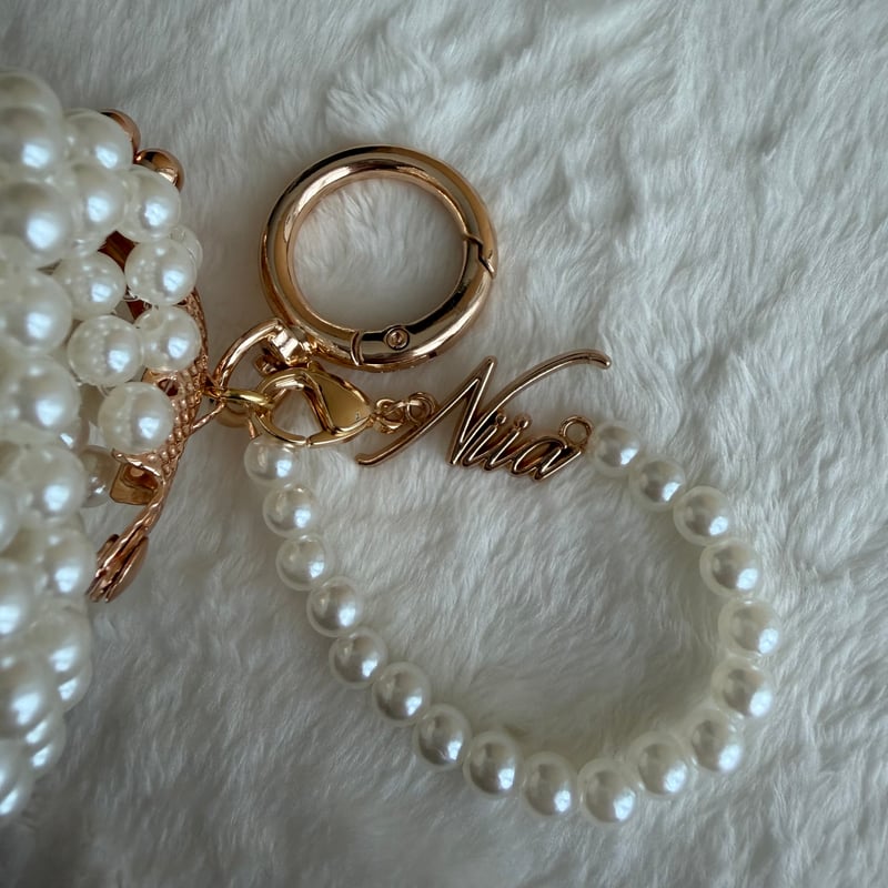 ビーズがま口チャーム（パール） | NIIA
