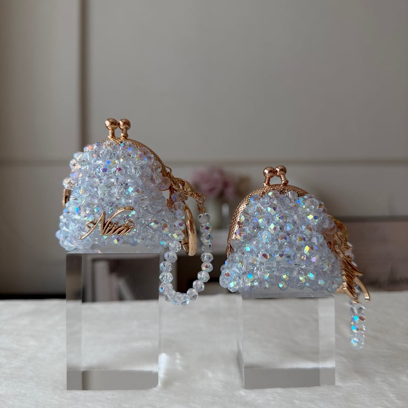 ビーズがま口チャーム（ブルー） | NIIA