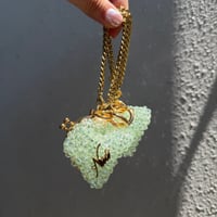 がま口チャーム（アップルグリーン×ゴールド金具）