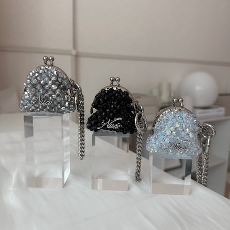 がま口チャーム（シルバー×シルバー金具）