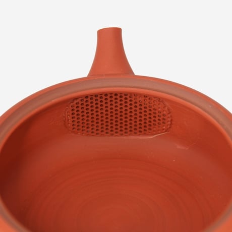 常滑焼　朱泥平切立形糸目急須　セラメッシュ　満水容量140ml