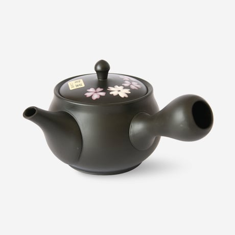 常滑焼　黒泥袋形桜急須　さわやか網　満水容量270ml