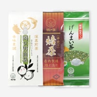 【クリックポスト】日本茶3種セット　～岡女銀印、店内製造ほうじ茶、抹茶入り玄米茶