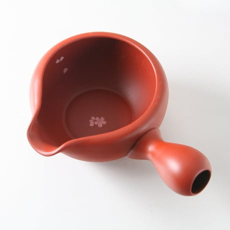 常滑焼　玉光朱泥内小花手付湯さまし　満水容量330ml
