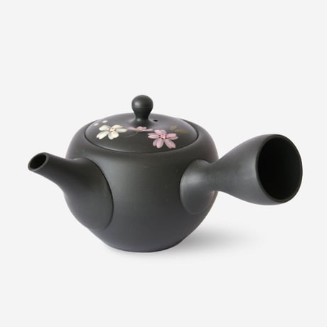 常滑焼　黒泥丸桜急須　セラメッシュ　満水容量300ml