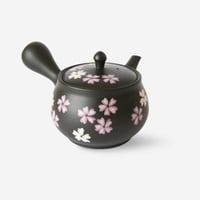 常滑焼　黒泥袋形桜急須　さわやか網　満水容量270ml
