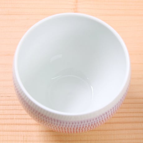 波佐見焼　一服碗　色染流し　赤　満水容量280ml