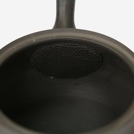 常滑焼　黒泥袋ビリ急須　セラメッシュ　満水容量360ml　化粧箱入り