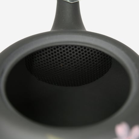 常滑焼　黒泥丸桜急須　セラメッシュ　満水容量300ml