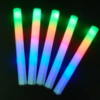 光るルミトン5本セット（レインボー）15インチ ペンライト コンサート LED サイリウム 電池式 コンサート ライト 発砲スチロール 棒 パーティー動画 光るスポンジ棒