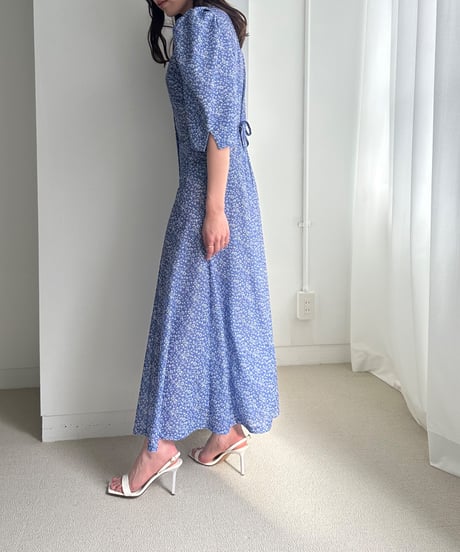 blue floral dress