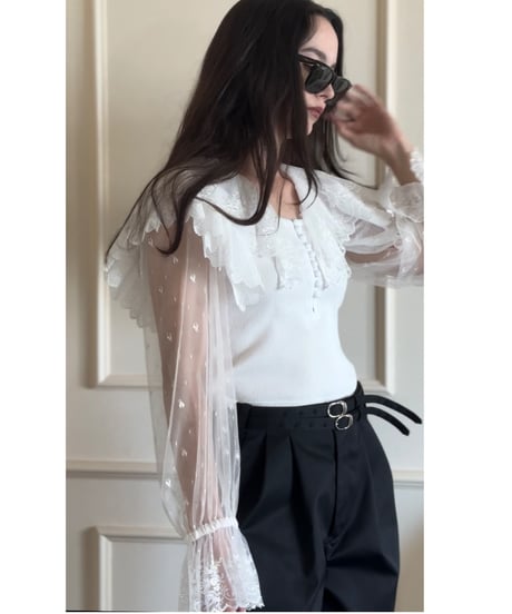 Lace Collar Top
