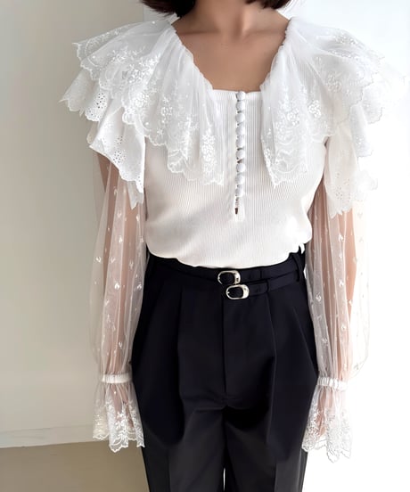 Lace Collar Top