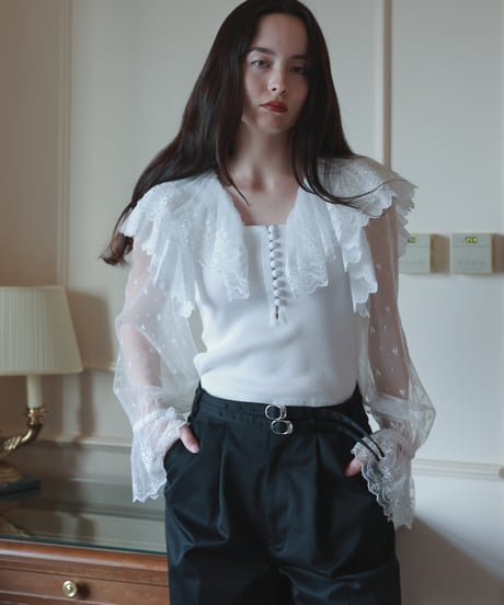 Lace Collar Top