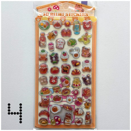 3D RELIEF STICKERS うるうるシール 全6種類