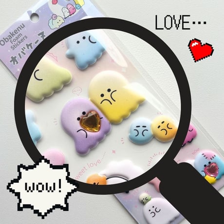 ぷくふわマシュマロシール オバケーヌ  【中国正規ライセンス品】