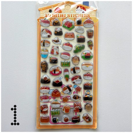 3D RELIEF STICKERS うるうるシール 全6種類