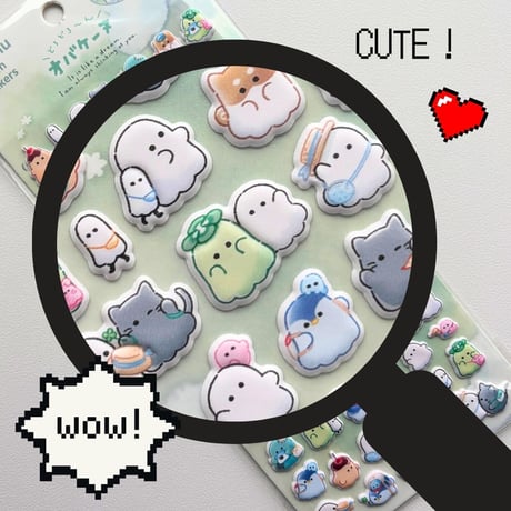 ぷくミニ マシュマロシール② オバケーヌ ふんわりタッチ  【中国正規ライセンス品】