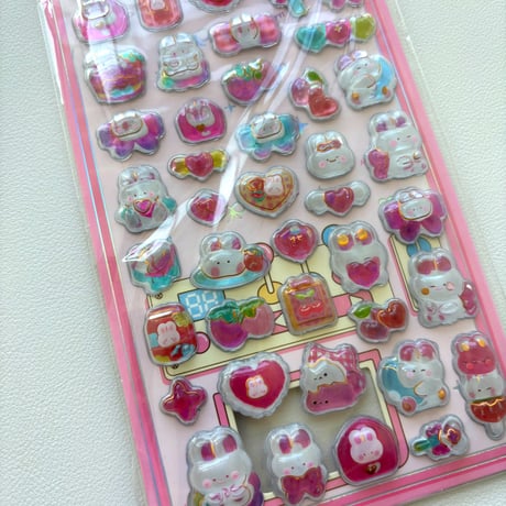 3D RELIEF STICKERS うるうるシール 全6種類