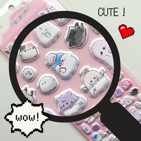 ぷくミニ マシュマロシール② オバケーヌ ふんわりタッチ  【中国正規ライセンス品】
