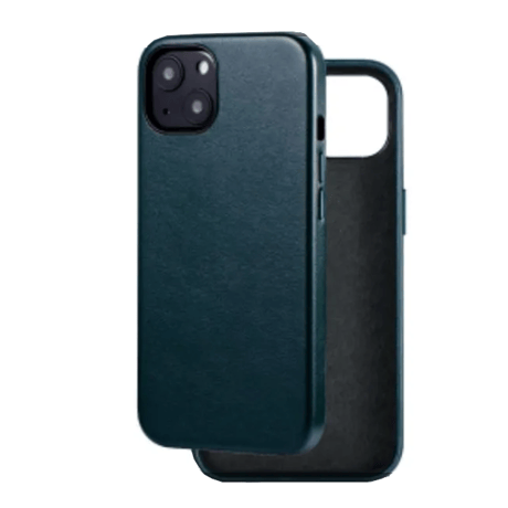 iPhone13 ケース 背面ケース Vahane ボトルグリーン 緑 PUレザー シェルケース 薄型 軽量 スリム 高級感 シンプル 大人 おしゃれ アイフォン13 カバー ルプラス