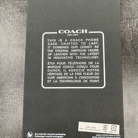 COACH コーチ iPhone 14 Pro Coach Slim Wrap - Pebbled Black CIPH-131-BLKEB