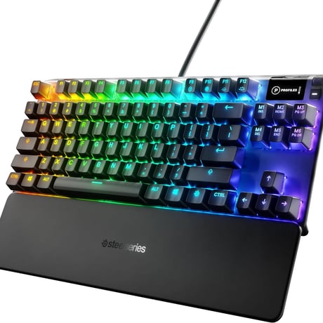 SteelSeries ゲーミングキーボード テンキーレス 赤軸 有線 英語配列