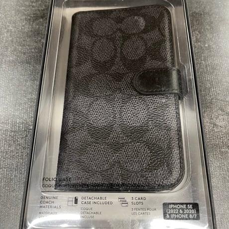 COACH コーチ iPhone SE3/SE2/8/7 Coach Folio Case - Signature C Black ZUA1GV CIPH-080-SCBLK-SB