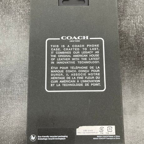 COACH コーチ iPhone 14 Plus Coach Slim Wrap - Pebbled Black CIPH-132-BLKEB