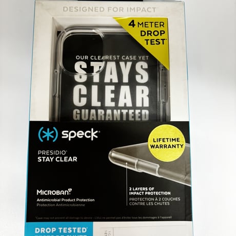 Speck iPhone11 ケース クリア 耐衝撃 Presidio Stay Clear アイフォン11 11 カバー 透明 抗菌 黄ばみ防止 4m落下保護 ブランド スペック