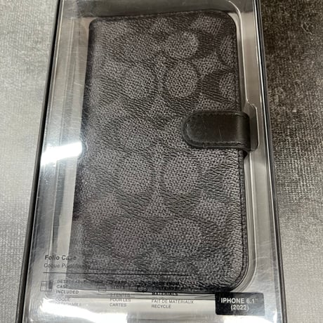 COACH コーチ iPhone 14 / iPhone 13 Coach Folio Case - Signature C Black CIPH-116-SCBLK