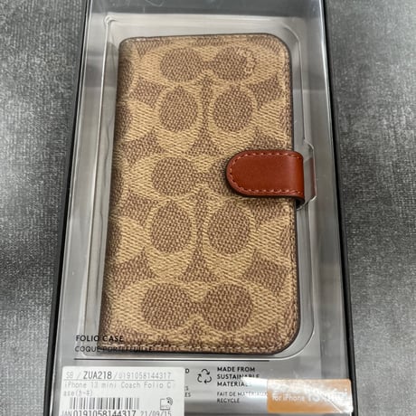COACH コーチ iPhone 13 mini Coach Folio Case - Signature C Khaki  ZUA218 CIPH-100-SCKHK