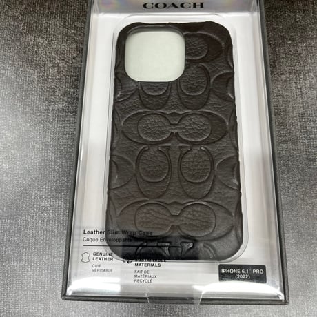 COACH コーチ iPhone 14 Pro Coach Slim Wrap - Pebbled Black CIPH-131-BLKEB