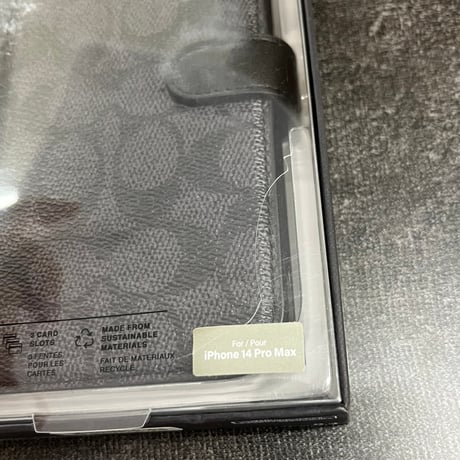【訳アリ商品】COACH コーチ iPhone 14 Pro Max Coach Folio Case - Signature C Black CIPH-125-SCBLK