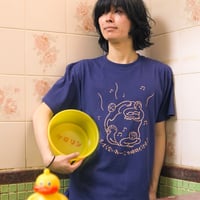 【水平線×サウナの梅湯】コラボTシャツ※インディゴブルー