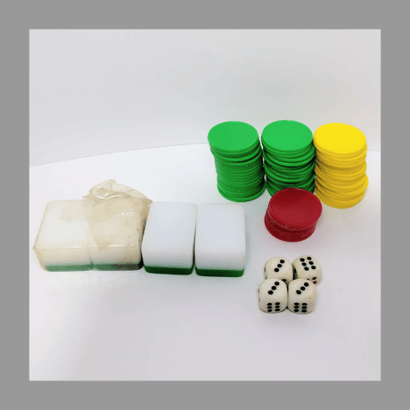 中国 伝統 特大 麻雀牌 一式 木彫り 木箱 工芸品 アンティーク ヴィンテージ