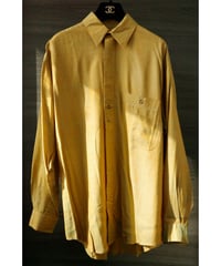 90s Silk & Linen Blend Mustard Shirt