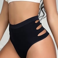 【新品】レディース 蒸れない✨ ハイウエスト カットアウト インナーパンティー 通気性 伸縮 黒