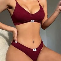 【新品】レディース ヘルシー✨ アメリカンスタイル リブ編み ランジェリー セットアップ 上下