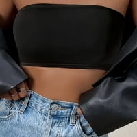 【新品】レディース 万能インナー✨ 無地 ブラジャー キャミトップ ブラトップ ノンワイヤー 黒