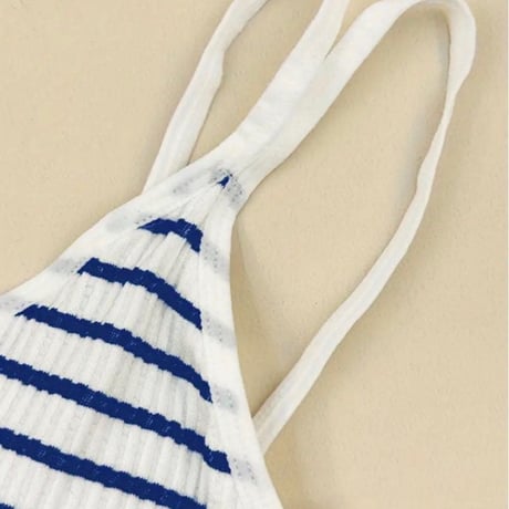 【新品】レディース 海外ストリート✨ ストライプ ニット ブラレット Vネック