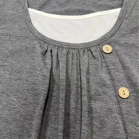 【新品】レディース ゆったり✨ カジュアル ボタンフロント Tシャツ 大きめサイズ 着痩せ 快適