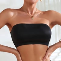 【新品】レディース ズレない✨ 滑り止め付 ストラップレスブラ シームレス 響かない 黒
