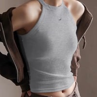 【新品】レディース 美ライン✨ ホルターネック クロップド トップス ショート丈 綺麗め