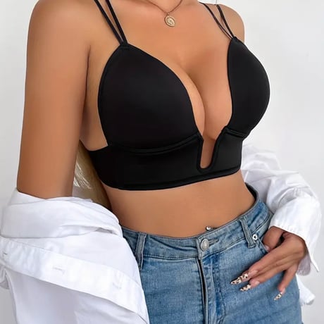 【新品】レディース セクシーローカットU字型ブラ