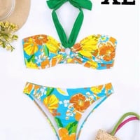 【新品】大人可愛い✨花柄リング ホルタービキニ 2点セット / リゾート・インポートデザイン 🌸