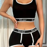 【新品】レディース 美胸✨ プッシュアップブラ＆ボーイショーツ 上下セット セクシー 黒