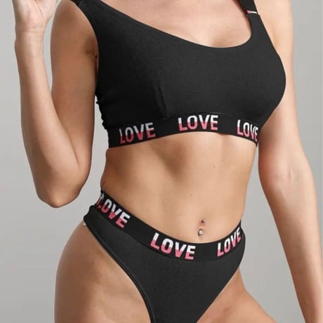 【新品】レディース スポーティ×セクシー！2ピース ランジェリー セットアップ